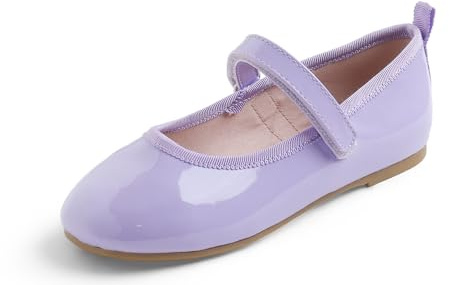 Feversole Basic Synthetic Girls Cute Dress,Ragazze Mary Jane Strap Scarpe Basse Ballerine da Principessa Scarpe da Scuola Piatte
