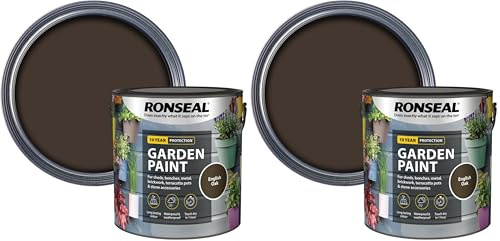 Ronseal RSLGPEO25L GPEO25L Garden Paint English Oak 2.5 Litre (Pack of 2)