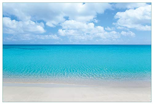 Wallario Küchenrückwand selbstklebend 90 x 60 cm, Motiv: Sandstrand und blaues Meer | Spritzschutz abwischbar & pflegeleicht