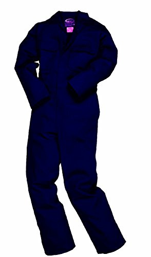 Portwest BIZ1 Bizweld Work FR Coverall Concealed Stud Front | Navy, X Large, EN ISO 11612, EN 61482-1-1, Secure Fit, Tall Leg, Rule Pocket, Radio Loop, Durable, 2 Chest Pockets, Workwear