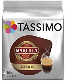 Tassimo Café Marcilla Expresso - 80 Cápsulas (T DISCs) compatibles con cafeteras Tassimo Bosch - 5 Paquetes de 16 Unidades