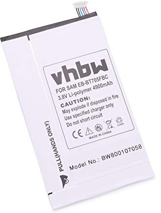 vhbw 1x batteria compatibile con Samsung Galaxy Tab SM-T705, Klimt, S 8.4, S 8.4 WiFi, SC-03G, SM-T700 tablet (4900mAh, 3,8V, Li-Poly)