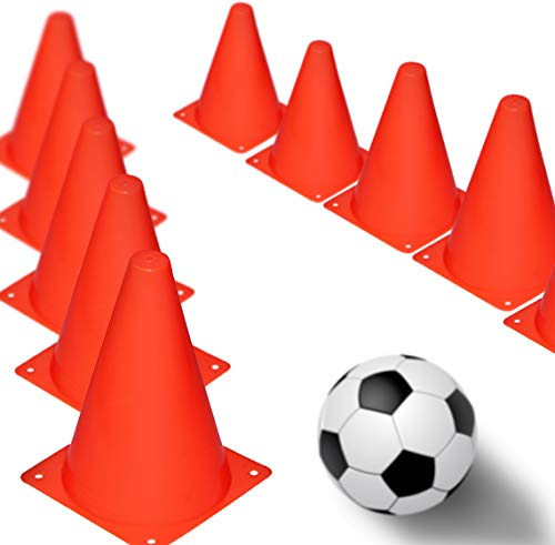 Novelty Place Kunststoff-Kegeln Trainingskegel Verkehrskegel Markierungskegel für Fußball, Schule, Kindergeburtstag, Drinnen & Draußen 12 Stück