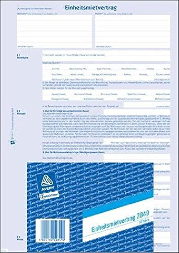 Mietvertrag A4 m.Hausordnung ZWECKFORM 2849 4s,m,Hausordn,