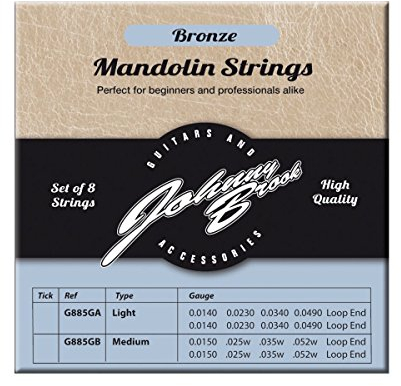 Johnny Brook – Set 8 Saiten für Mandoline Hohe Qualität in Bronze (Stärke Medium)