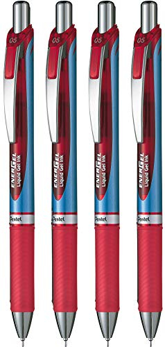 Pentel Energel XM Click BLN75 0,5mm rot Tasche 4 St