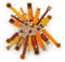 Avalaya Broche en forme de barre de métal orange et marron et cristaux de citrine, ton or, 55 mm L, taille unique, Résine, Cristal