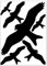 Vogel Aufkleber gegen Vogelschlag, zur Vogelabwehr, Warnvögel als Vogelschutz, 6 Vogelschreck Aufkleber auf A4 Blatt, Fensterschutz gegen Glasbruch, hochwertige Langzeitfolie für den Außenbereich