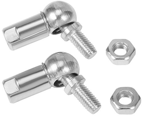 sourcing map 2stk. CS13 Gelenkkopf Kugellager mit Bolzen, Link-Hand Innengewinde M8x1,25, Recht-Hand Außengewinde M8x1,25, Selbstschmierend Kohlenstoffstahl Kugelbuchse Endfitting