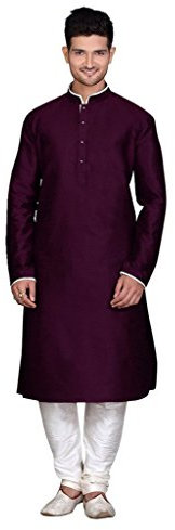 Wondercraft Royal Kurta - Set Pigiama Etnico da Uomo, in Misto Seta, Colore: Viola - Viola - Petto 107/112 cm