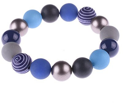 Adi-Modeschmuck Armband “Tamara”, eleganter Materialmix aus Polaris- und verschiedensten Acylperlen in 14mm, handgefertigt in Berlin