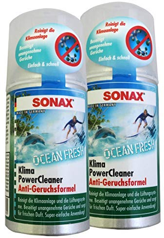 SONAX KlimaPowerCleaner Ocean-Fresh 100ml, Klimaanlagenreiniger, 2 x in einer Packung