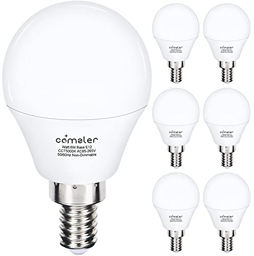 comzler E12 LED Light Bulb for Ceiling Fan 60W Equivalent 5000K Daylight
