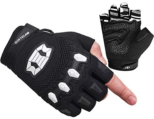 Seibertron Dirtclaw BMX MX ATV MTB Road Racing Mountain Bicicleta Ciclismo Off-Road/Dirt Bike Gel Padded Antideslizante Palm Guantes Sin Dedos Motocicleta Motocross Juvenil Niños Black XS