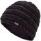 Faera Wintermütze warm gefütterte Winter-Mütze Fleece-Futter Winter Strick-Mütze Beanie-Mütze Damen Herren One-Size, Farbe:Schwarz