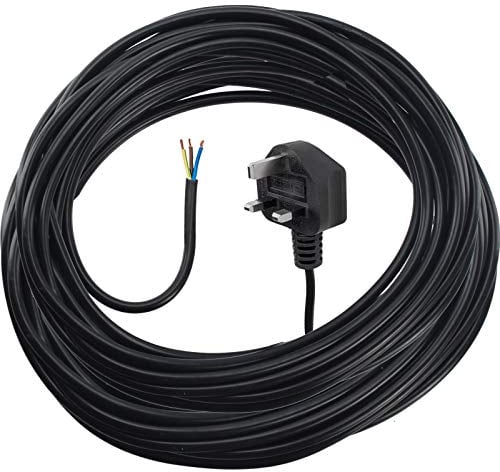SPARES2GO Universal Washing Machine Tumble Dryer Mains Power Cable Extra Long with UK 3 Pin Plug (10m, 3 Core, 13A)