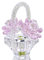 H&D Hyaline&Dora Glass Flower Vase Ornament Table Decor Crystal Pink Flower Vase Figurine Basket of Flowers Paperweight
