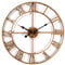 Taodyans Vintage Wanduhr Ohne Tickgeräusche Große Römische Ziffern 40cm Wanduhr Metall Skelett Uhr Wohnzimmer Küche Cafe Geschenk (Bronze)