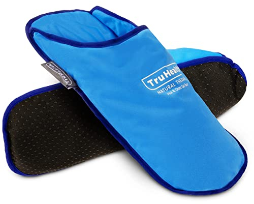 TruHealth Ice Pack Slippers for Neuropathy Relief - 1 Pair, Blue Vinyl Gel - Ice Pack Wraps & Cold Slippers for Swollen Feet Relief - Hot & Cold Therapy for Plantar Fasciitis & Burning Sensation