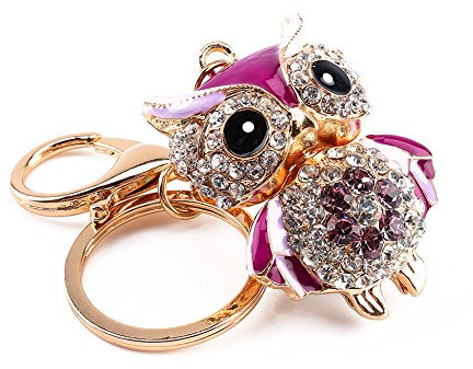 Oumefar Hibou Porte clés Cristal, Porte clés Unique Charme Portefeuille Sac Sac d'école Voiture décoration
