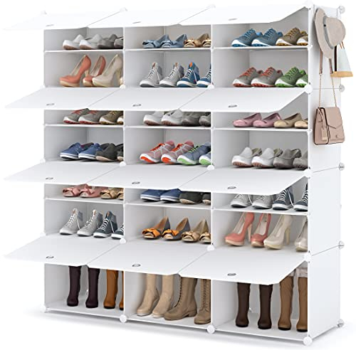 HOMIDEC Shoe Rack, 3x7 Tier Shoe Storage Cabinet 42 Pair Plastic Shoe Shelves Organizer for Closet Hallway Bedroom Entryway