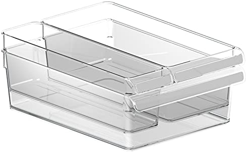 Rotho Loft 3er-Set Kühlschrankorganizer, Kunststoff (PP) BPA-frei, transparent, 1 x 1.6l + 1 x 3.1l + 1 x 5l