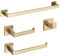 TURS 4-Pieces Bathroom Hardware Accessories Set Stainless Steel Square Towel Bar Holder Sets,Wall Mounted Brushed Gold,Q7GD-4PC-60CM