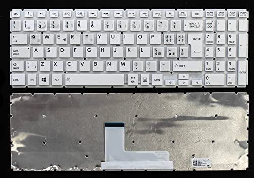 CLICK HELP Tastiera Notebook Compatibile con Toshiba Satellite L50-B L50D-B L50-D (Bianca) con Adesivi Layout Italiano