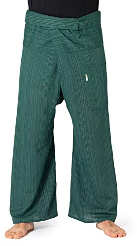 PANASIAM Thai Fischerhose für Damen & Herren - Wickelhose in 2 Längen | Thai Fisherman Pants, Unisex, auch als Yogahose oder Kampfsporthose, flexible Passform in 2 Längen, Baumwolle, Design Lini