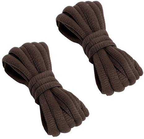 VSUDO 90 cm Cordones Marrón Ovalados para Zapatillas, Cordones Zapatillas Marrón de Baloncesto, Oval Brown Shoe Laces, Cordones de Zapatos Marrón para Hombre o Mujer (1 Par-Marrón-090cm)