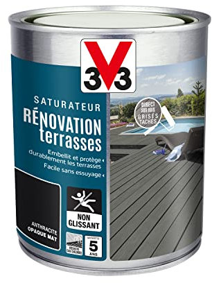 V33 Saturateur Rénovation terrasses et bardages, Anthracite 1L