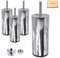 SKIR'CO Lot de 4 pieds de meubles en métal avec boulon M8 - Chrome brillant - Pieds de canapé ronds avec écrous - Hauteur : 120 mm