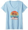 Damen Aloha Hawaii Hawaii Island Shirt Palm Beach Surfboard Surf T-Shirt mit V-Ausschnitt