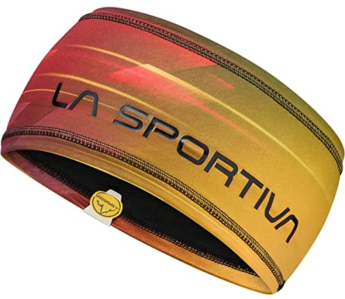 LA SPORTIVA Racer Headband Gelb-Rot-Schwarz - Leichtes schnelltrocknendes Stirnband, Größe One Size - Farbe Yellow - Bla