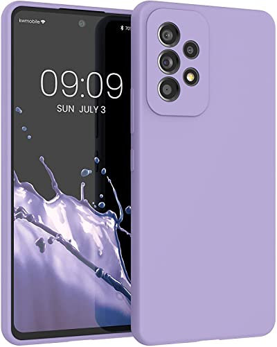 Captor Cover Custodia Colorata in Silicone Liquido per Samsung Galaxy A53 5G, Alta Qualità con Bordo Rialzato per Schermo e Protezione Fotocamera Sottile Morbida Con Microfibra Interna (Viola Lilla)