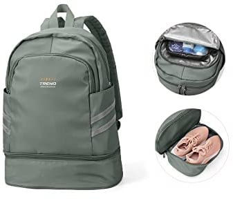 SZLX Sportrucksack für Frauen mit Schuhfach und Nasstasche Faltbarer Handgepäckrucksack Großer Reise-Laptop-Rucksack Wasserdichter Freizeitrucksack Sportrucksack Sporttasche für Schwimmen Yoga