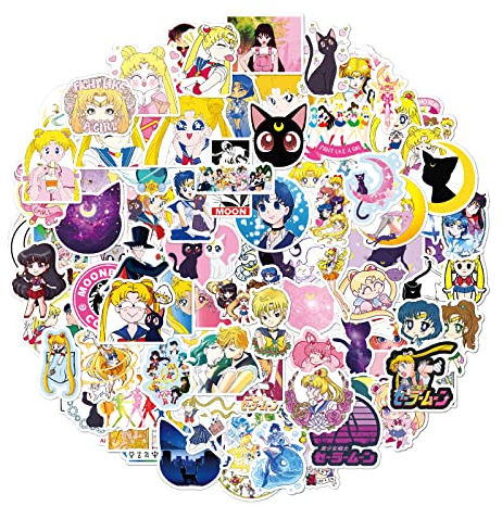 100 adesivi Sailor Moon impermeabili in vinile per decorazioni fai da te, graffiti Style Decals per auto, moto, laptop, skateboard, bagagli, MacBook iPad e molto altro ancora