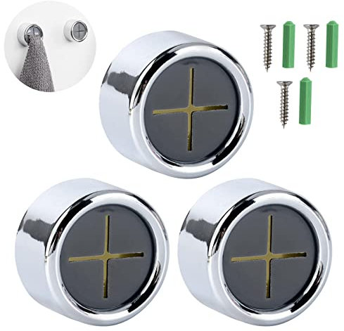 AYNKH Selbstklebende Handtuchhalter, selbstklebend, rund, Wandmontage, zum Eindrücken, Saugnapf, für Badezimmer, Küche, Zuhause, Haushalt, 3 Stück