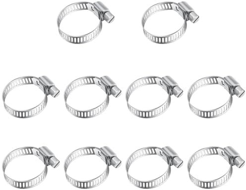 10 Stück 13-19mm Schlauchschellen Edelstahl Set, Leryati Schlauchschelle 304 Schellen, Schlauchklemme Kein Schlauchbinder Mini Rohrschellen und-Schraubzwingen für Pool, Waschmaschine und Garten