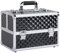 Yaheetech Large Cosmetic Case Professional Makeup Box Beauty Case Jewellry/Nail Polish Storage Box with Adjustable Dividers, Black/Silver
