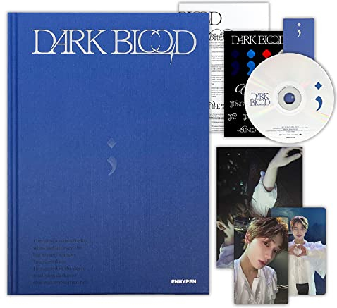 ENHYPEN - [DARK BLOOD] (HALF Ver.) Photo Book + CD-R + Photo Card + Message Photo Card + Sticker + Postcard + Bookmark + Poster With Lyrics + 2 Pin Button Badges + 4 Extra Photocards