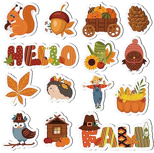 Savita 20 Stück Herbst Dekoration Magnetische, Eulen Kürbis Kühlschrankmagnete Herbstmotiv Kühlschrankaufkleber Fröhliche Herbstmagnete Kühlschrankdekorationen für Thanksgiving Dekorationen