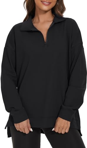 APEIYU Women's Sweatshirt Long Sleeve Tops for Ladies Sweatshirts Loose Lapel Zipper Sweatshirts Casual Pullover Tops Shirts