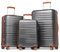 British Traveller Reisekoffer Set Handgepäck Koffer Hartschalenkoffer ABS+PC mit 8 Spinnerräder Rollkoffer mit TSA-Schloss Koffer Trolleys Neu Grau
