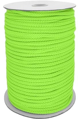 Polyester-Schnur 100m Kordel Seil Bekleidungskordel Makrameeschnur weiche Häkelbindung Ø ca. 6mm, Farbe:1001 - neongelb