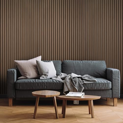 Fuse Acoustic Wooden Wall Panel in Smoked Oak, 240cm x 60cm (2 Pack)