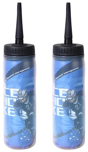Fivetwofive 2X Bottiglia per Acqua da Hockey su Ghiaccio da 650ML Bottiglia Portatile da Calcio per Bocchino per Borraccia dal Design con Punta Estesa