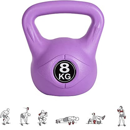 MAGIC SELECT Kettlebell da 8 kg per Sport e Fitness in PVC con Sabbia e Maniglia Liscia Anti-Sfregamento per Allenamento Muscolare a Casa e Palestra.
