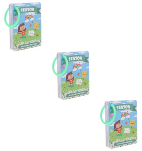 TOYANDONA 102pezzi Carte Educative Sul Stagioni Per Materiale Di Resistente Gioco Didattico Per Scuole e Famiglie Stimola Interazione Genitore