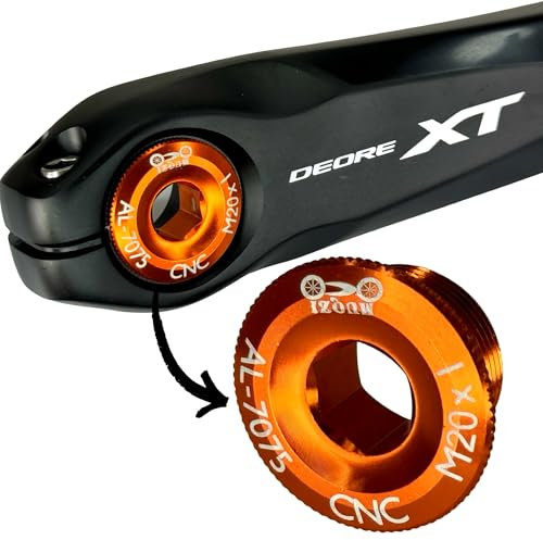 F26 SL M20 x 1 Tuning Fahrrad Kurbelarm Kurbelschraube passend für MTB & Road Hollowtech II Kurbeln I Deore I SLX I XT I XTR I 105 I Ultegra I Dura Ace (Orange)